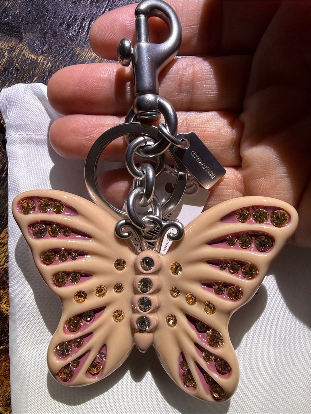 NWT AUTHENTIC COACH BUTTERFLY PURSE CHARM